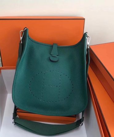 Hermes cm Evelyne Leather Bag Green