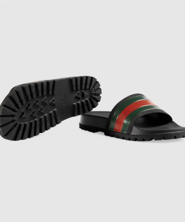 Gucci Replica Men Mens Web rubber slide sandal