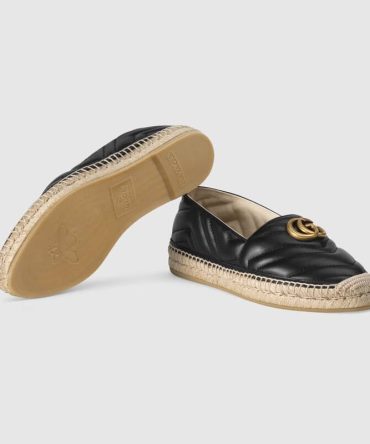 Leather espadrille with Double G