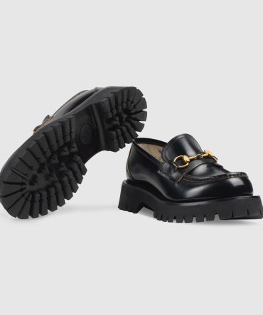 Gucci Replica Women shoes for women c women shoes Leather lug sole Horsebit loafer jpg
