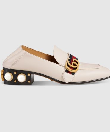 Gucci Replica Women shoes for women c women shoes Leather mid heel loafer jpg